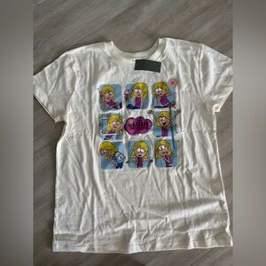 Disney Lizzie McGuire Cream Graphic Tee with Cartoon Icons